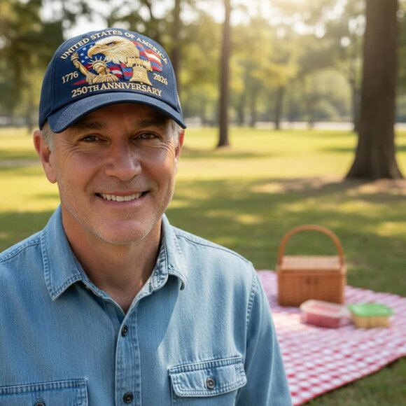 Patriotic Baseball Cap Commemorative 250th Anniversary Adjustable Fit Classic - Picture 4 of 6